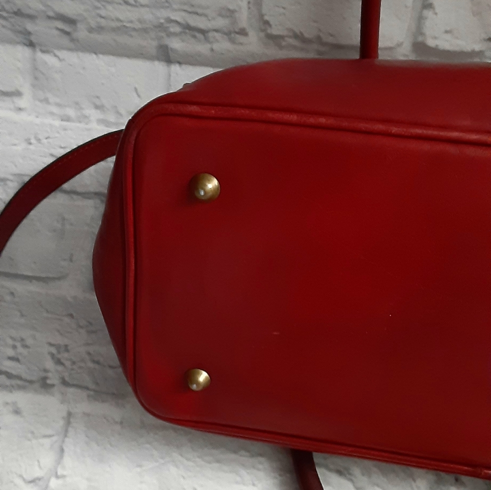 Floto red genuine leather satchel bag - Picture 4 of 16